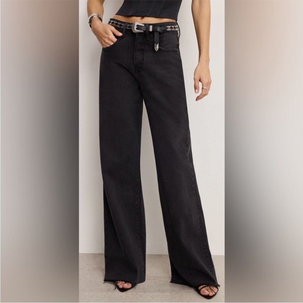 Nwt Good American Good Ease Petite Relaxed Jeans Black Sz 14/32